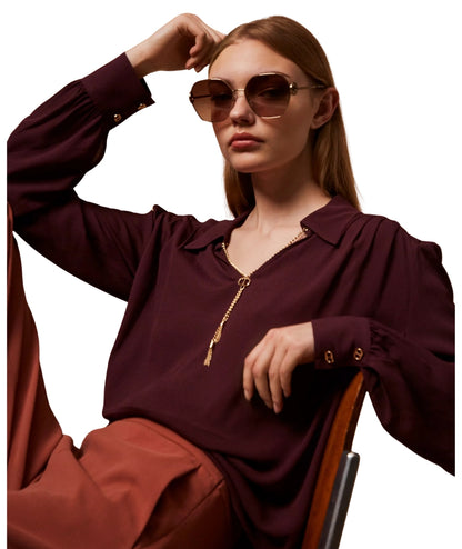 Twinset Blusa in Viscosa 252TP2291 Vinaccia