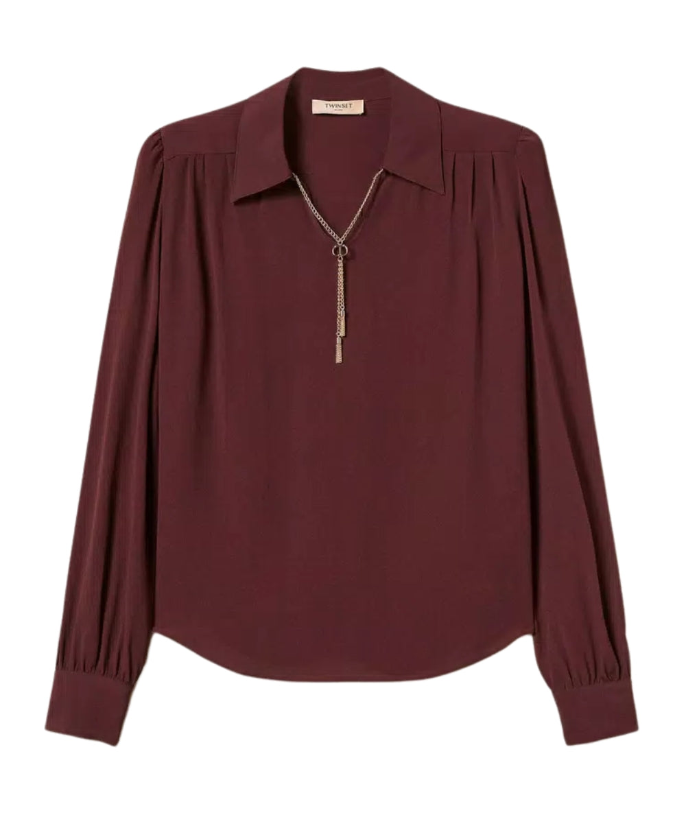 Twinset Blusa in Viscosa 252TP2291 Vinaccia
