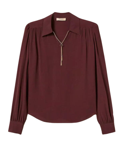 Twinset Blusa in Viscosa 252TP2291 Vinaccia
