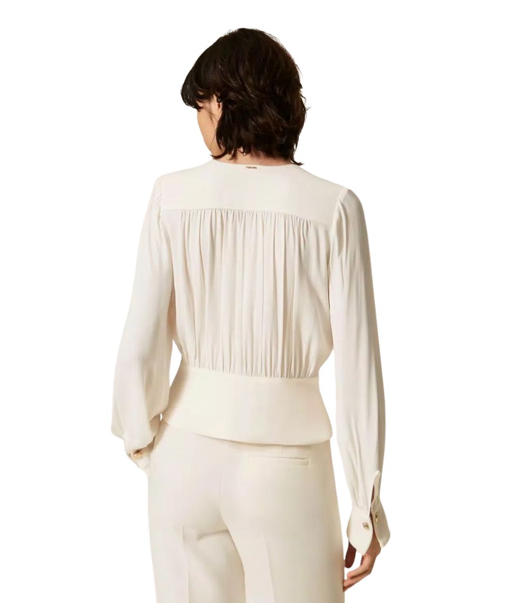 Twinset Camicia in Crepe de Chine 262TP2434 Bianco 