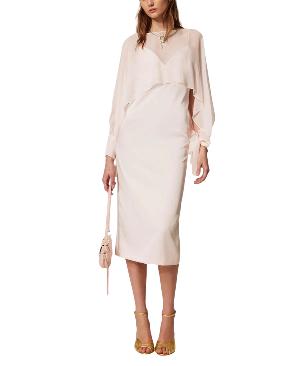 Twinset Coprispalle in Georgette di Viscosa 261TP2791 Rosa Sabbia