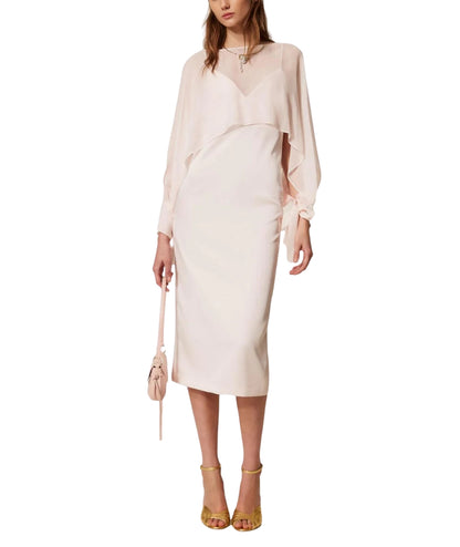 Twinset Coprispalle in Georgette di Viscosa 261TP2791 Rosa Sabbia