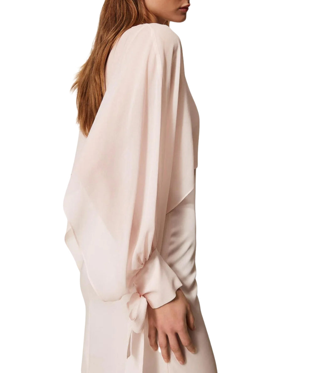 Twinset Coprispalle in Georgette di Viscosa 261TP2791 Rosa Sabbia