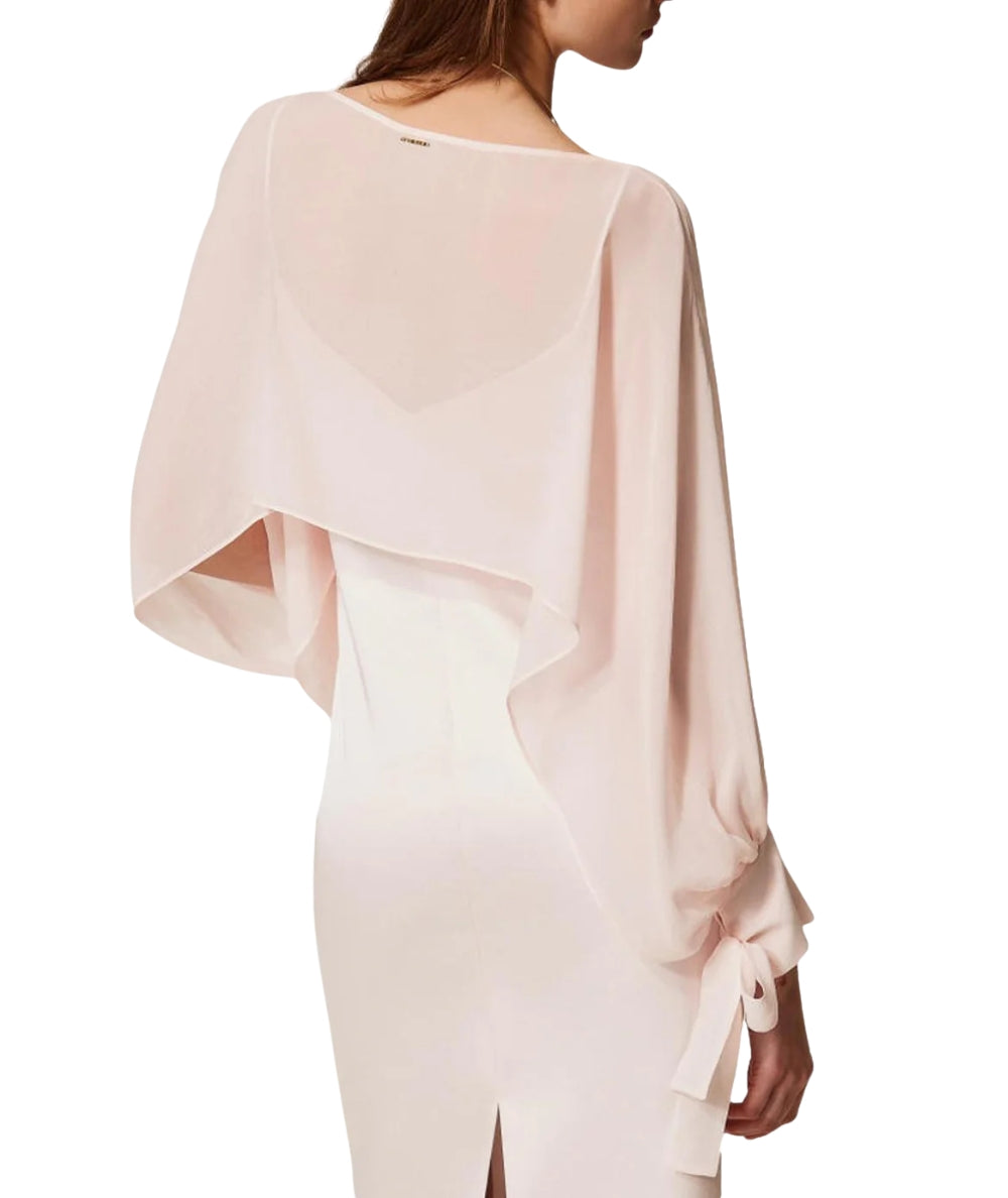 Twinset Coprispalle in Georgette di Viscosa 261TP2791 Rosa Sabbia