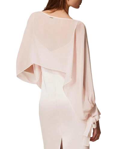 Twinset Coprispalle in Georgette di Viscosa 261TP2791 Rosa Sabbia