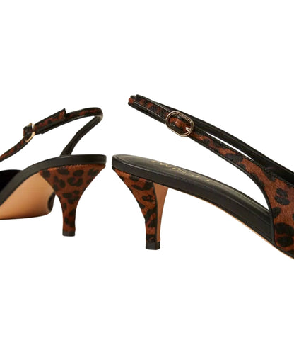 Twinset Décolleté Slingback in Cavallino Stampa Leopardo 252TCP220 Marrone