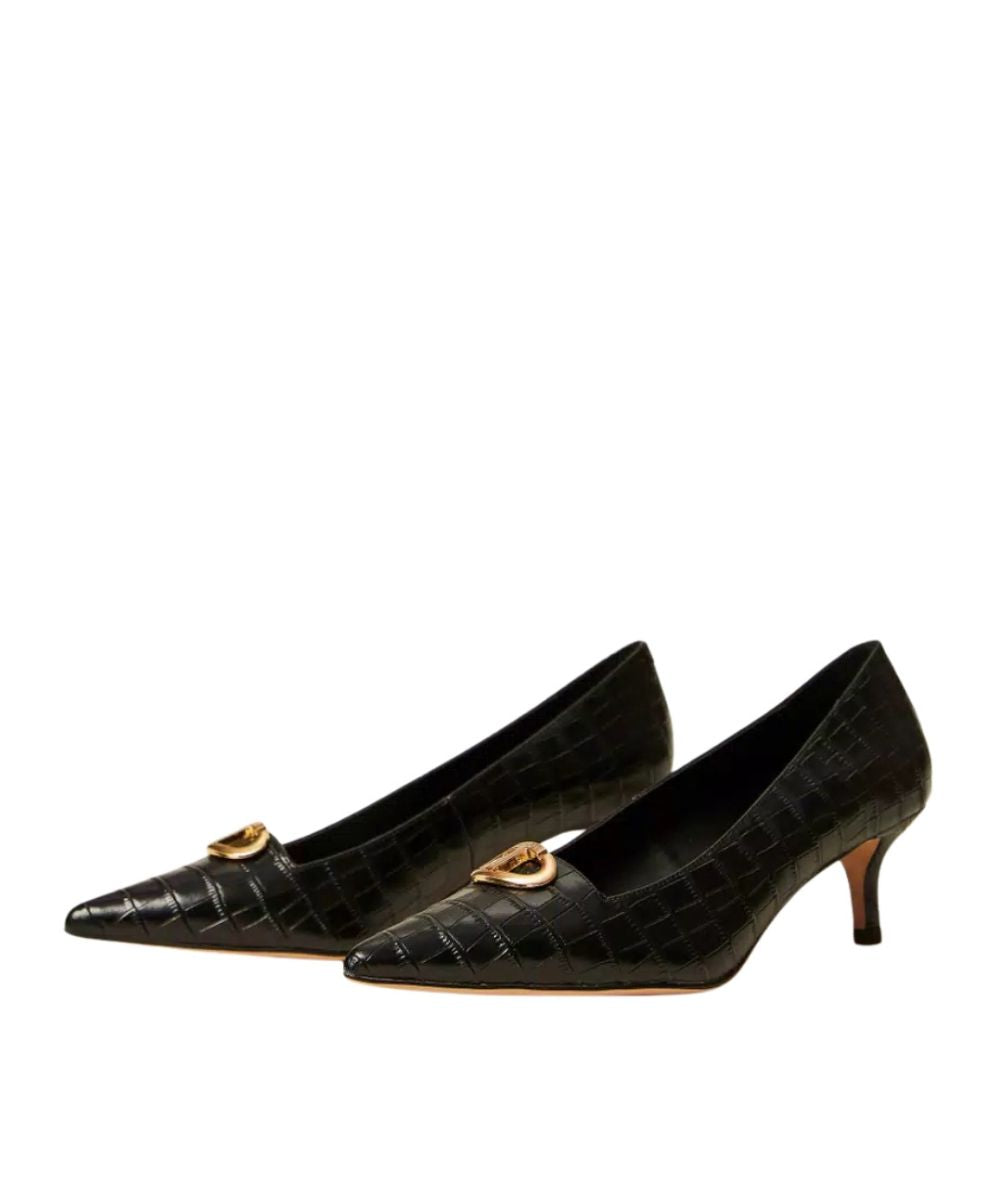 Twinset Décolleté Stampa Cocco 252TCP040 Nero