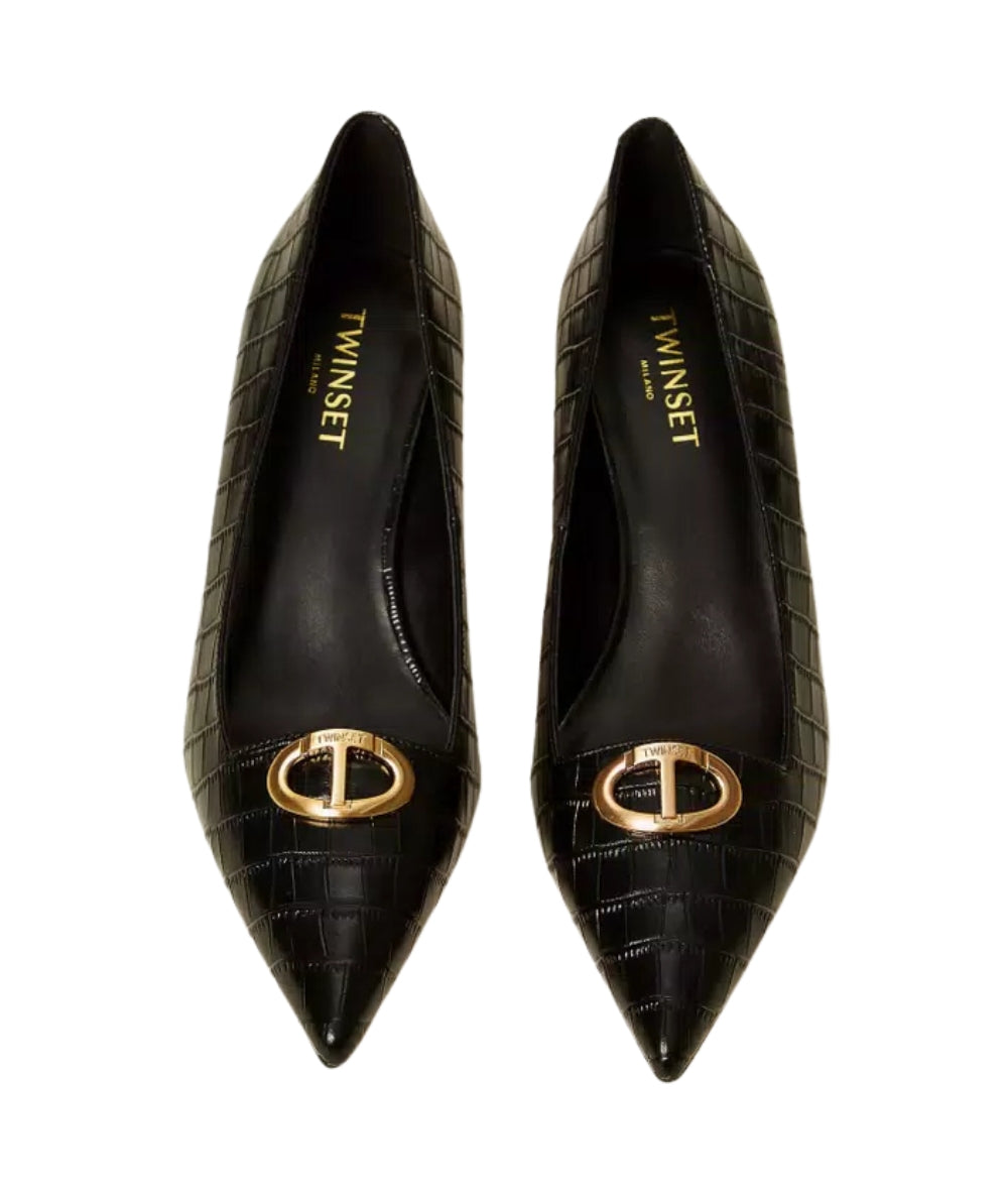 Twinset Décolleté Stampa Cocco 252TCP040 Nero