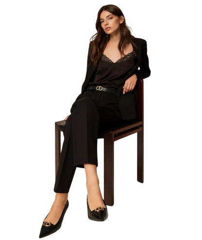 Twinset Décolleté Stampa Cocco 252TCP040 Nero