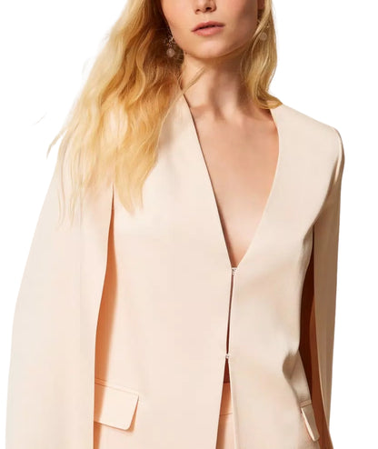 Twinset Giacca Stile Mantella in Raso 261TP2400 Beige Parchment