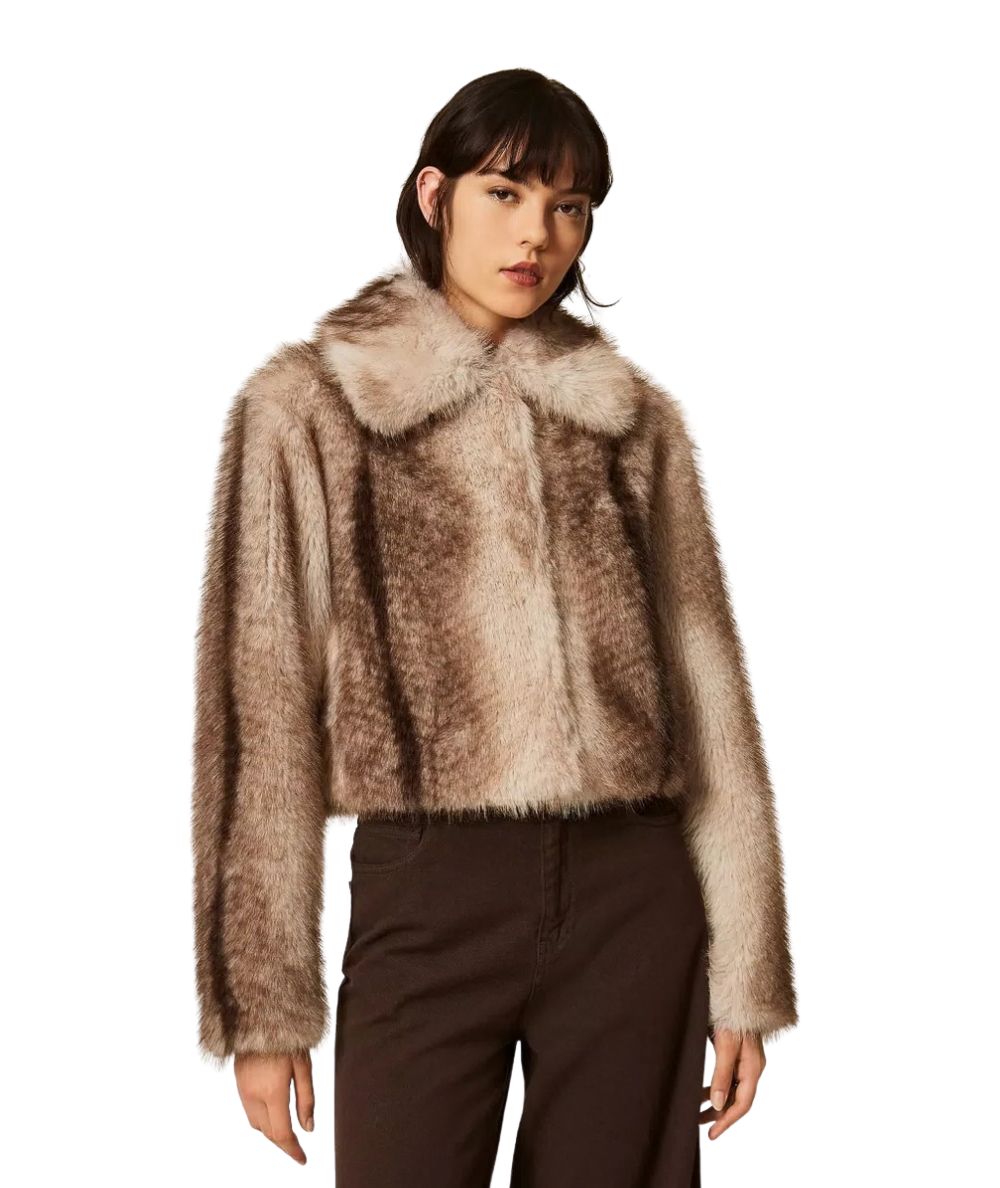 Twinset Giacca in Faux Fur 262TP2240 Marrone