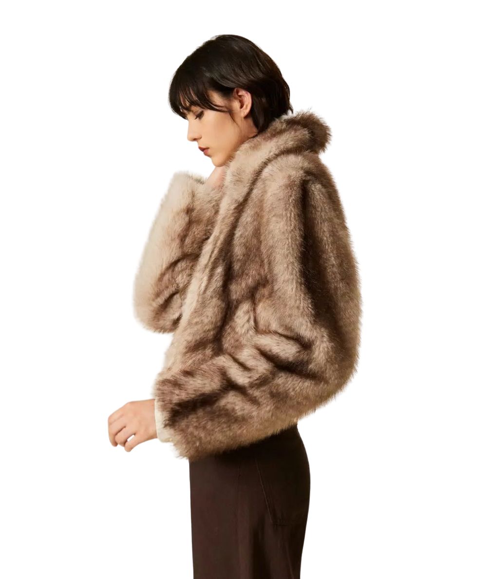Twinset Giacca in Faux Fur 262TP2240 Marrone