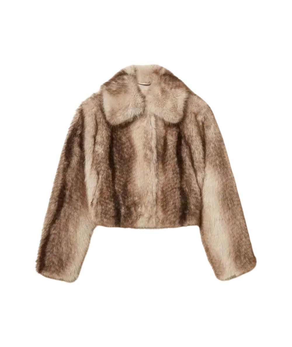 Twinset Giacca in Faux Fur 262TP2240 Marrone