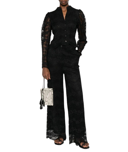 Twinset Giacchina in Pizzo Macramè 261TP2902 Nero