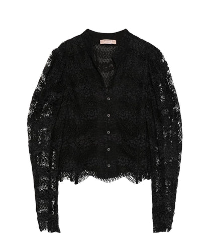 Twinset Giacchina in Pizzo Macramè 261TP2902 Nero