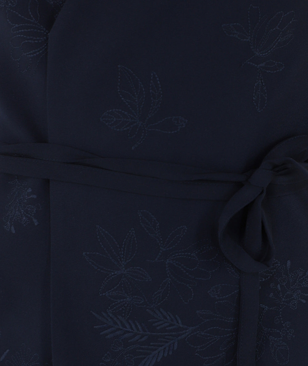 Twinset Gilet Ricamato con Cinturino 261TE2021 Blu Notte