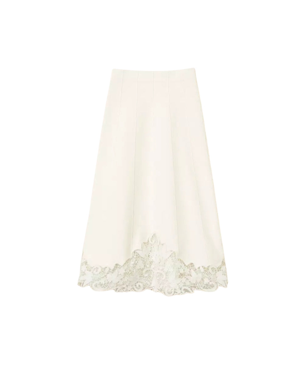 Twinset Gonna in Maglia e Organza 252TP3407 Bianco