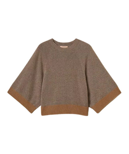 Twinset Maglia Cropped con Lurex 262TP3511 Marrone 