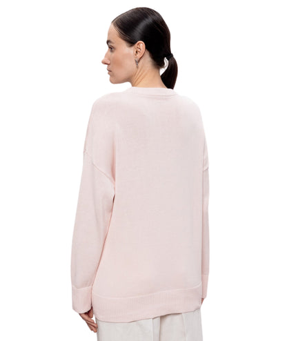 Twinset Maglia Girocollo con Spilla 261TE3010 Rosa Sabbia