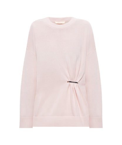 Twinset Maglia Girocollo con Spilla 261TE3010 Rosa Sabbia