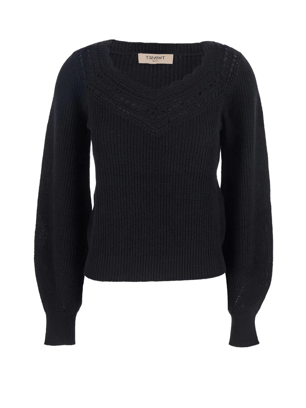 Twinset Maglia con Dettagli Crochet 252TP3102 Nero