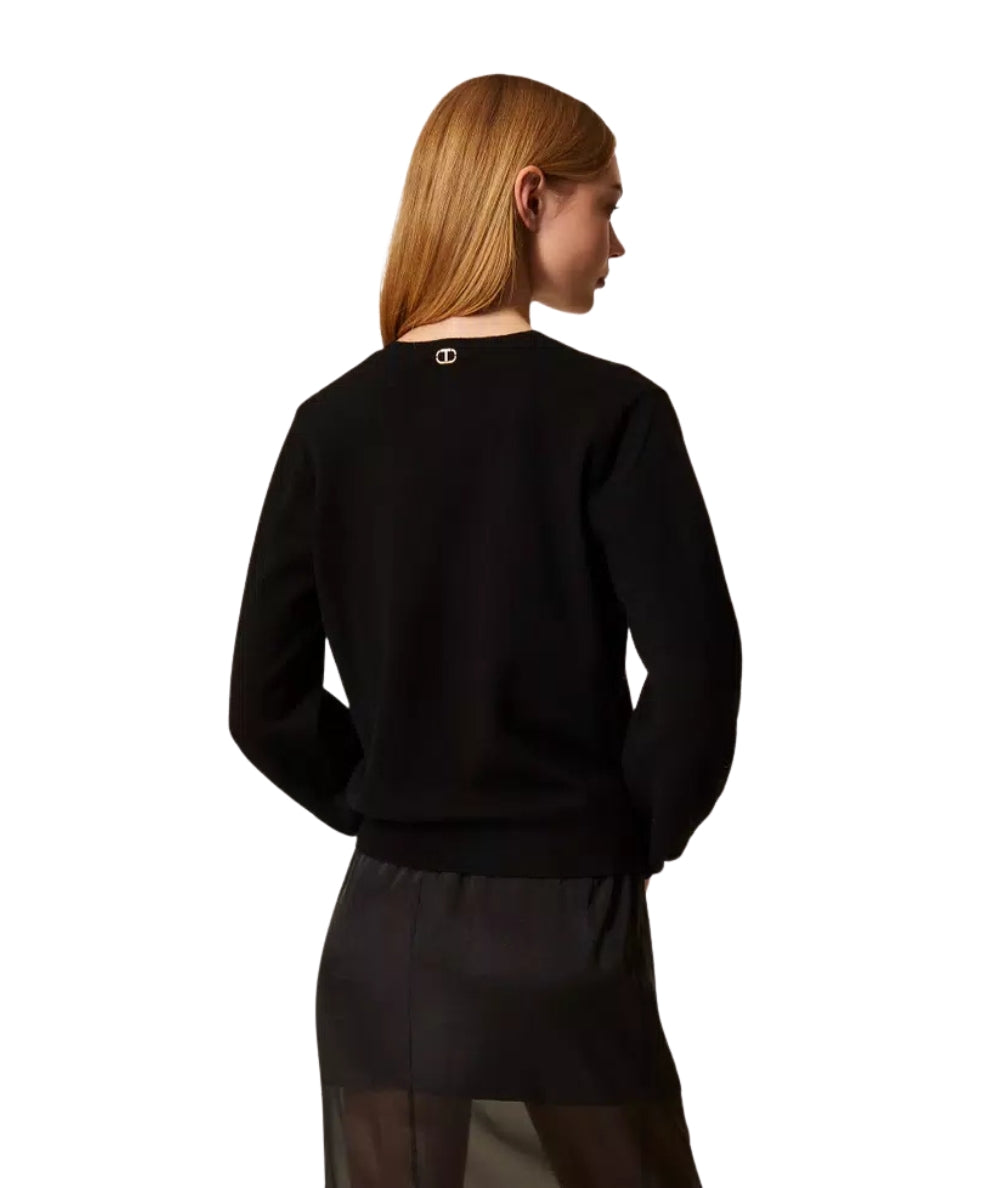 Twinset Maglia con Ricami 252TT3440 Nero