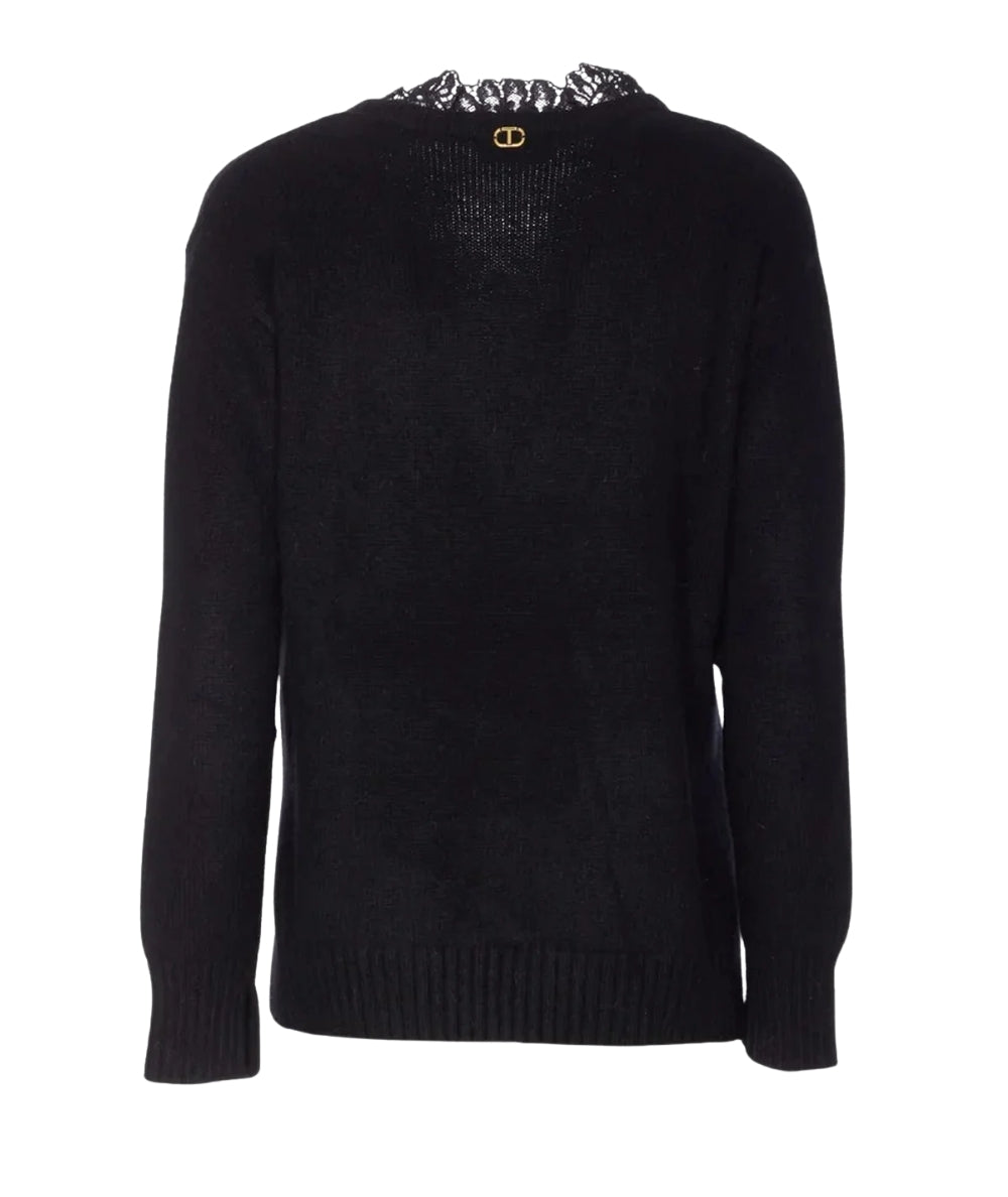 Twinset Maglia in Misto Angora 252TT3380 Nero