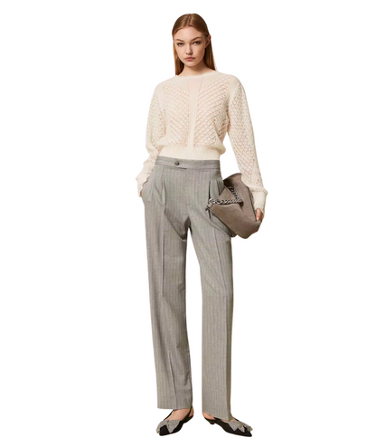 Twinset Maglione in Misto Mohair 252TP3520 Bianco