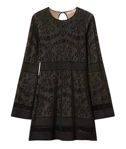 Twinset Mini Abito in Maglia Traforata 252TP3380 Nero