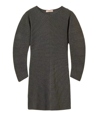 Twinset Mini Abito in Maglia con Rilievi Diagonali 252TP3133 Grigio