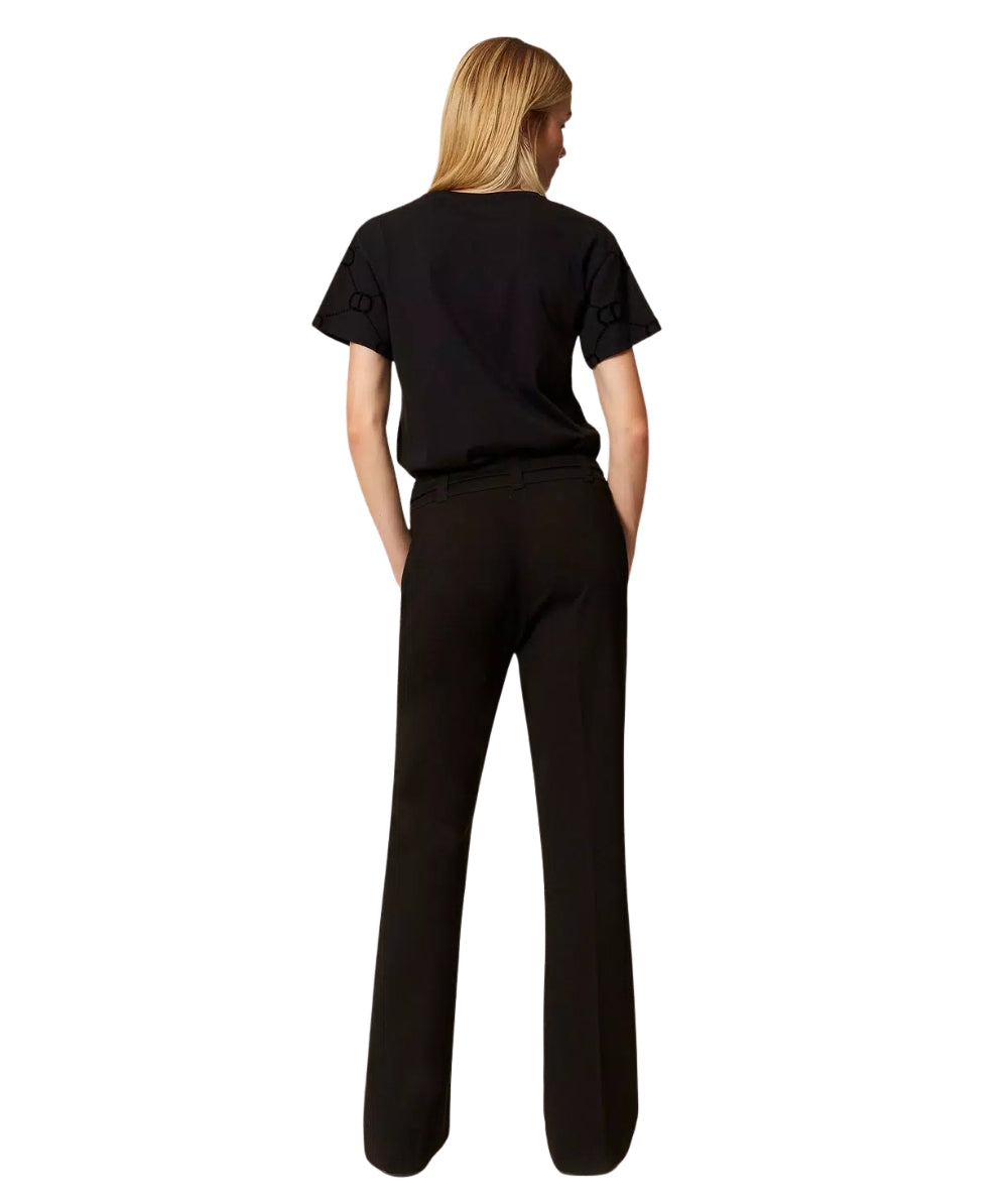 Twinset Pantalone Flare con Cintura 252TP2602 Nero