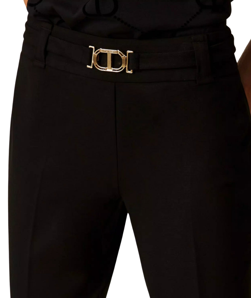 Twinset Pantalone Flare con Cintura 252TP2602 Nero