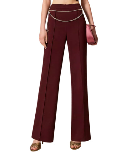 Twinset Pantalone Flare con Nervature 252TP2281 Vinaccia