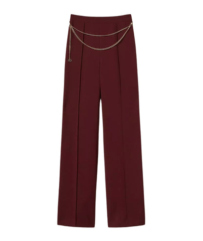 Twinset Pantalone Flare con Nervature 252TP2281 Vinaccia