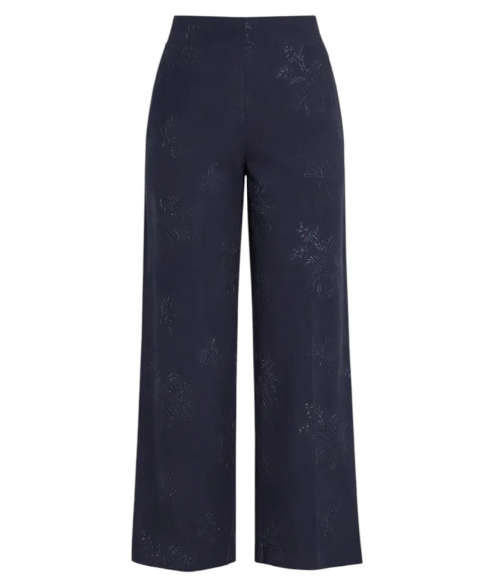 Twinset Pantalone Wide Leg Ricamato 261TE2023 Blu Notte