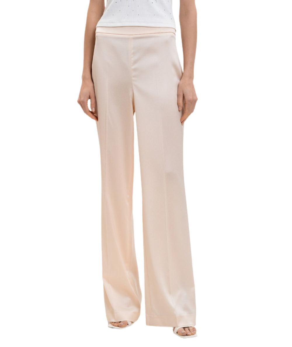 Twinset Pantalone Wide Leg Vita Alta 261TP2421 Beige Parchment