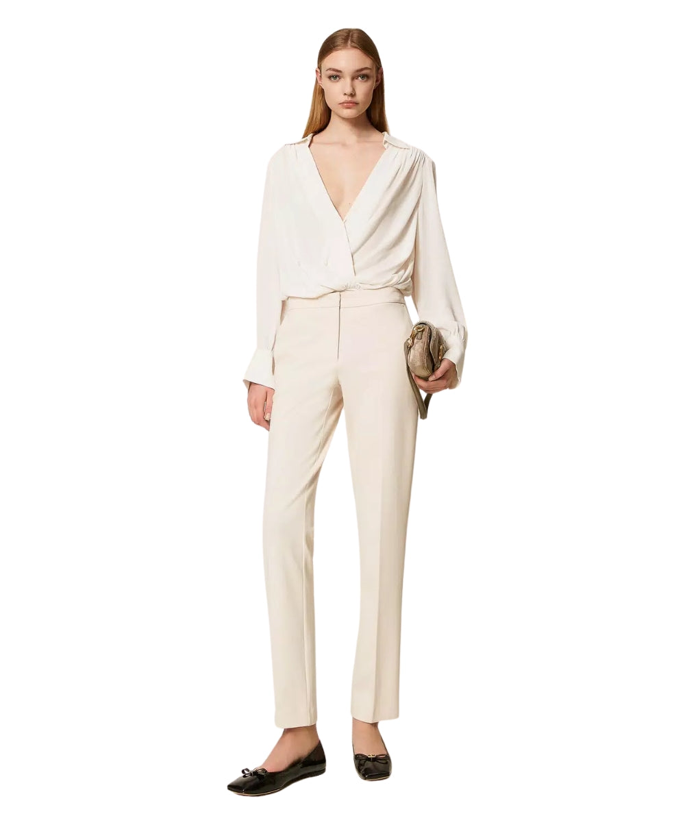 Twinset Pantalone a Sigaretta 252TP2605 Bianco