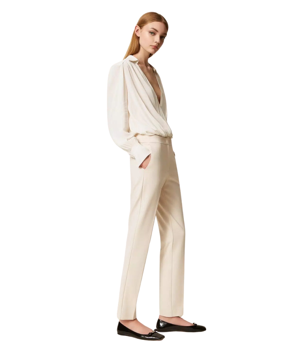 Twinset Pantalone a Sigaretta 252TP2605 Bianco