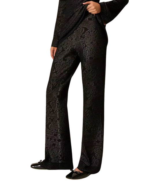 Twinset Pantalone in Maglia Traforata 252TP3383 Nero