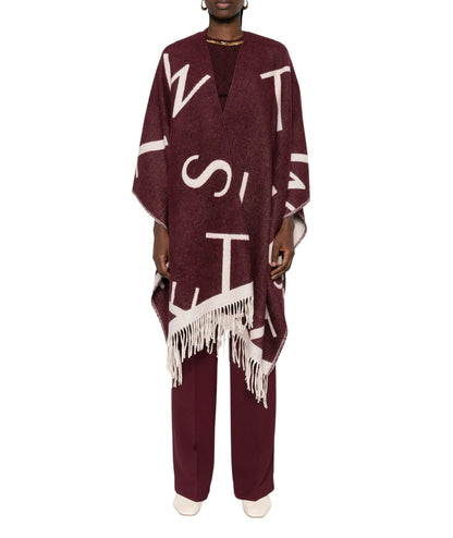 Twinset Poncho in Misto Lana 252TA4220 Vinaccia