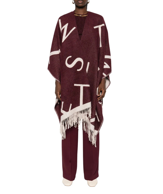 Twinset Poncho in Misto Lana 252TA4220 Vinaccia