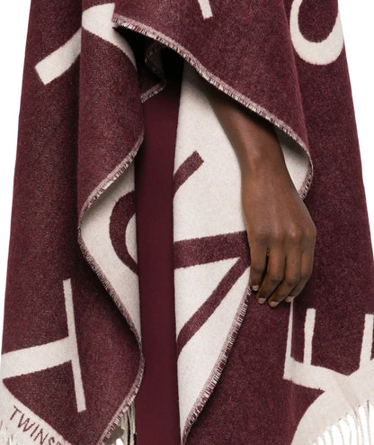 Twinset Poncho in Misto Lana 252TA4220 Vinaccia 