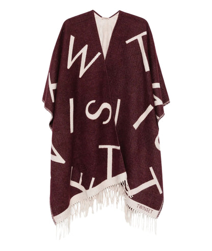 Twinset Poncho in Misto Lana 252TA4220 Vinaccia 