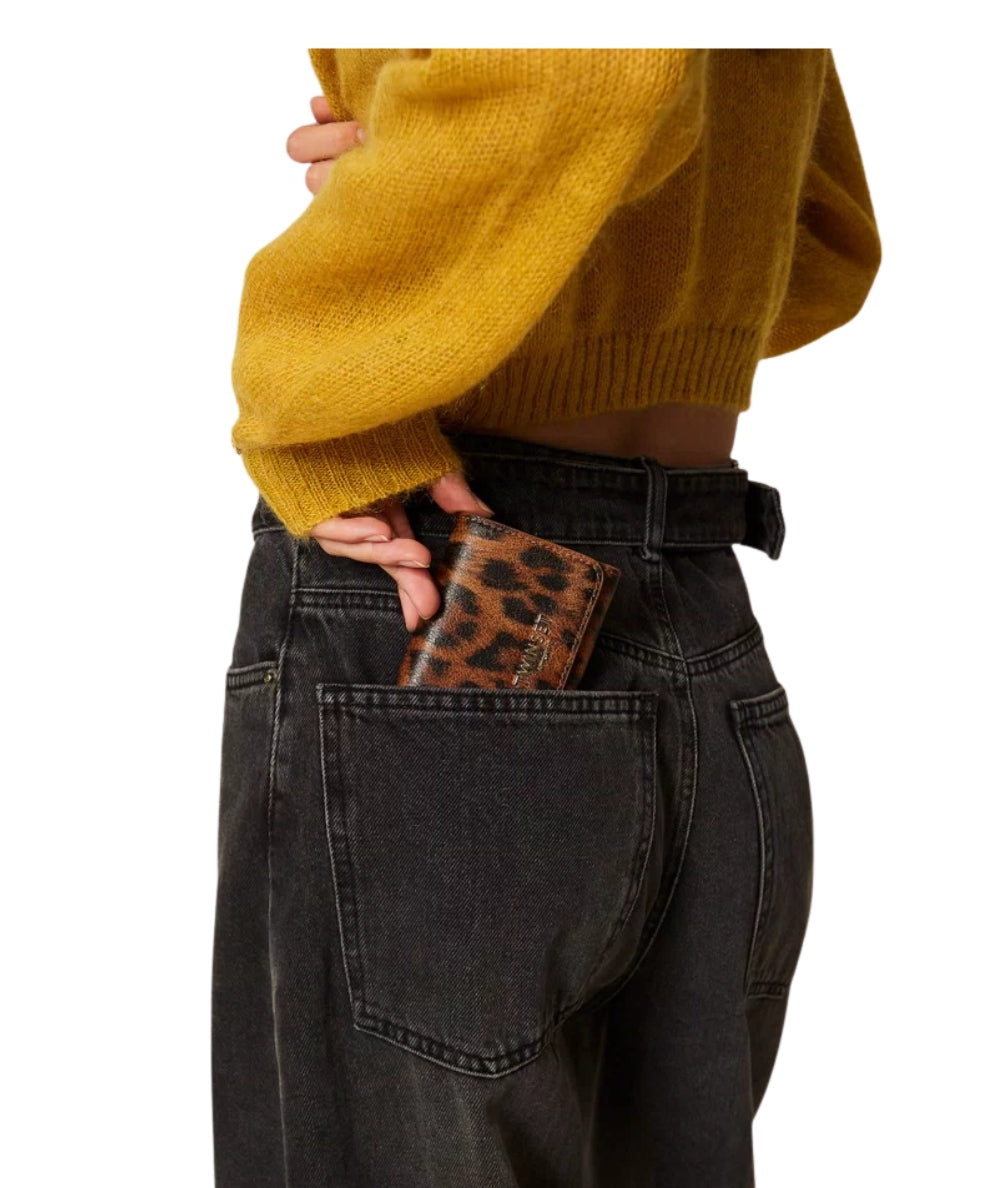 Twinset Portafoglio in Fantasia Animalier 252TL8015 Stampa Leopard