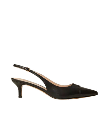 Twinset Sling Back in Pelle con Logo 261TCP034 Nero
