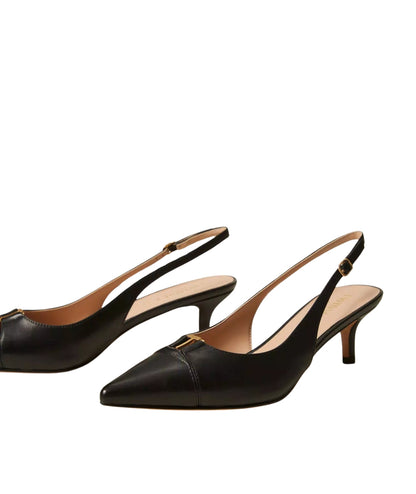 Twinset Sling Back in Pelle con Logo 261TCP034 Nero