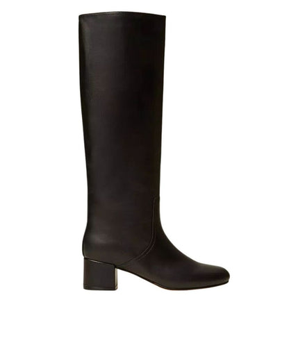 Twinset Stivale Alto in Pelle 252TCP240 Nero