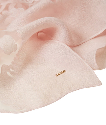 Twinset Stola con Motivo Floreale e Trasparenze 261TA4320 Rosa Sabbia