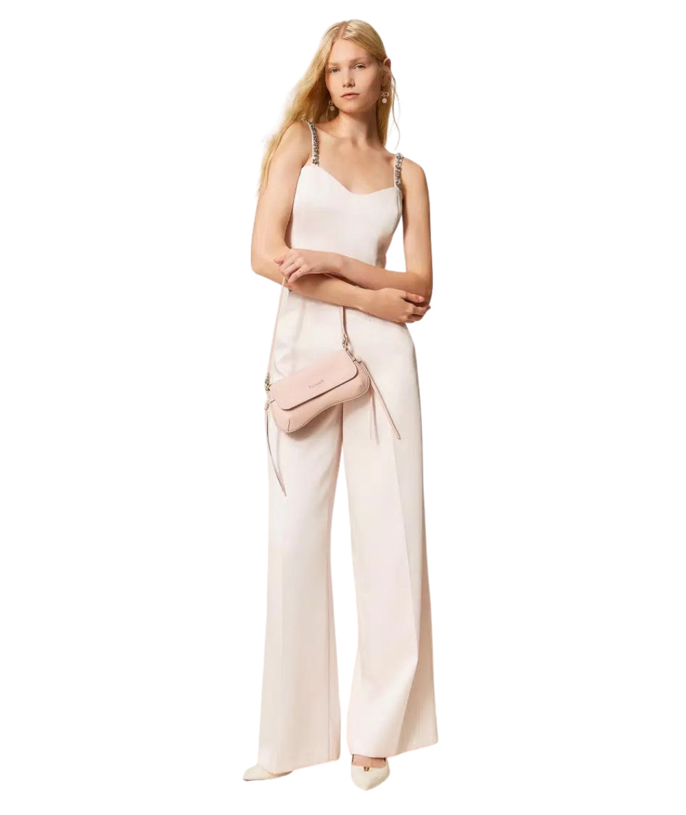 Twinset Top in Duchesse con Spalline Gioiello 261TP2413 Rosa Sabbia