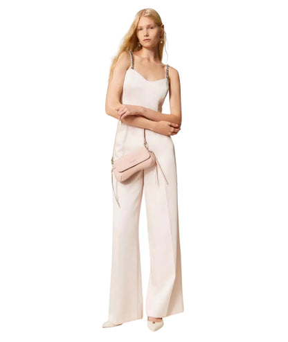 Twinset Top in Duchesse con Spalline Gioiello 261TP2413 Rosa Sabbia